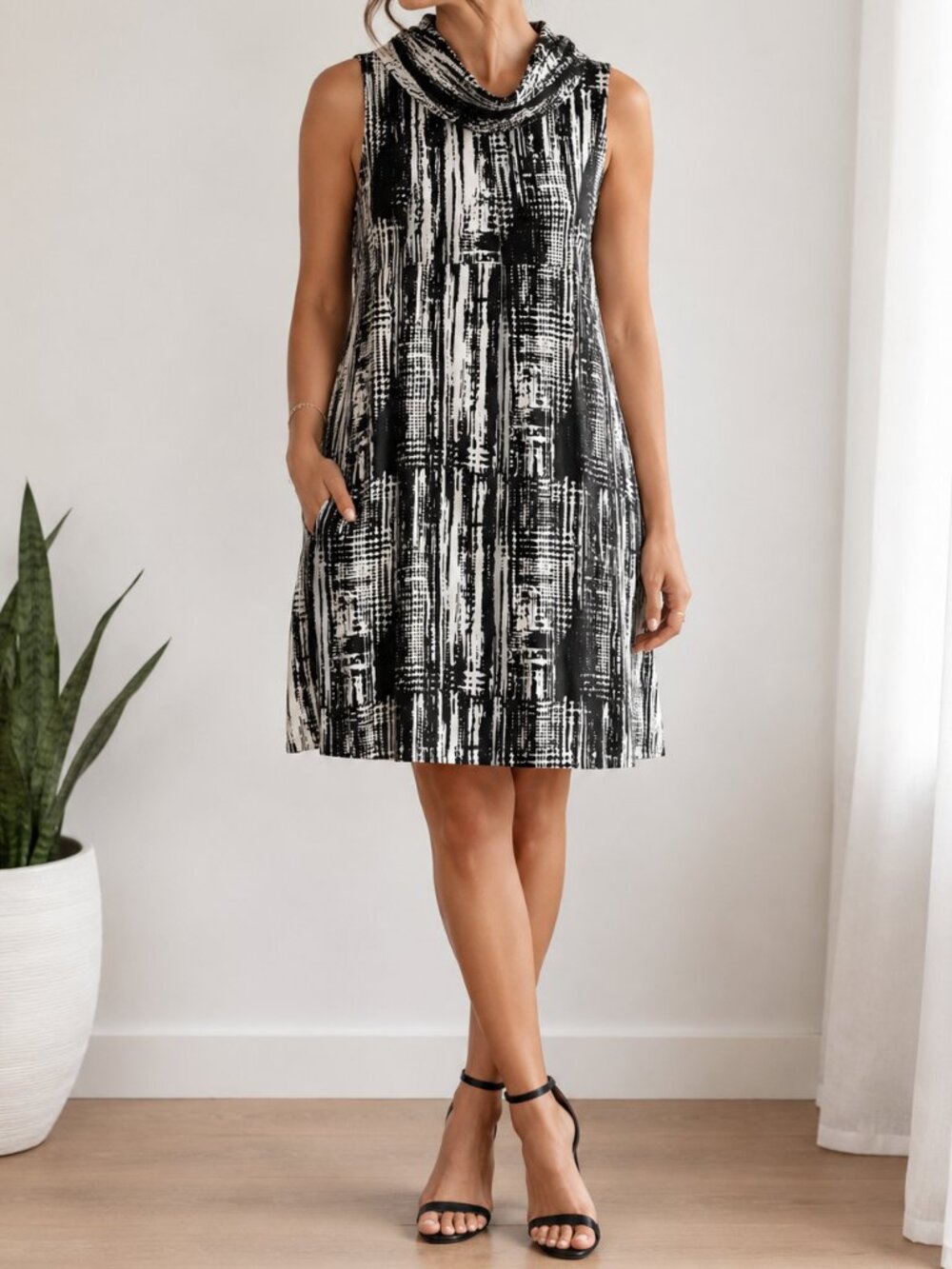 Mario Serrani Italy Black & White Dress – Size 16